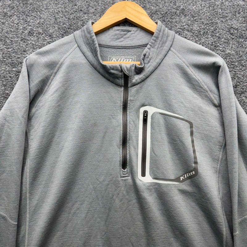 Klim Teton 1/4 Zip Shirt Mens 2XL Gray Long Sleeve Merino Blend Outdoor Pullover gallery