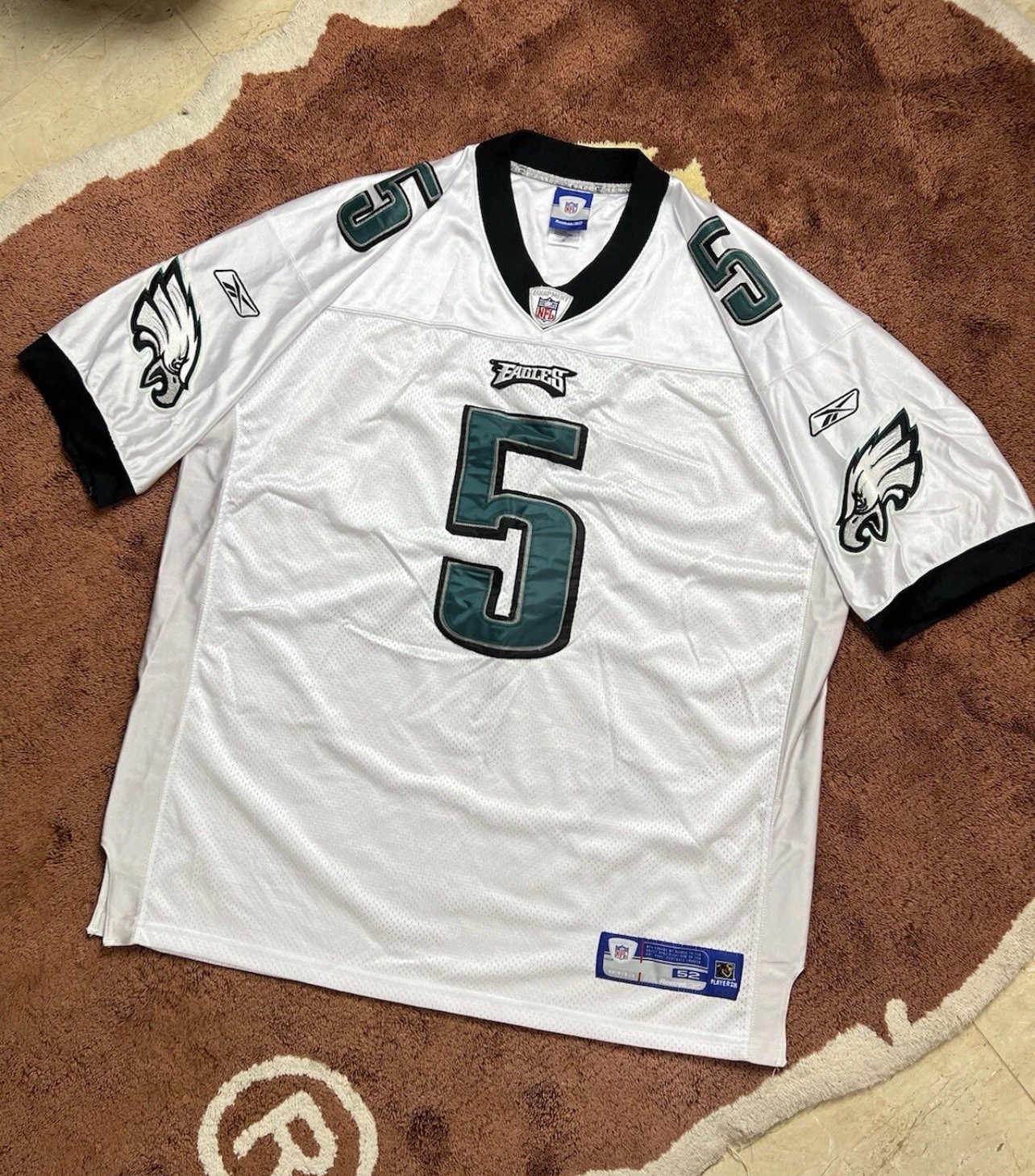 NFL Football Reebok PHILADELPHIA Eagles #5 Donovan McNabb White Jersey 52 2XL gallery
