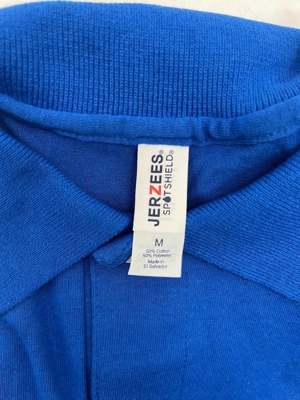 Jerzees Mens Spotshield Long Sleeve Jersey Polo Shirt 437ML Royal Size Medium gallery