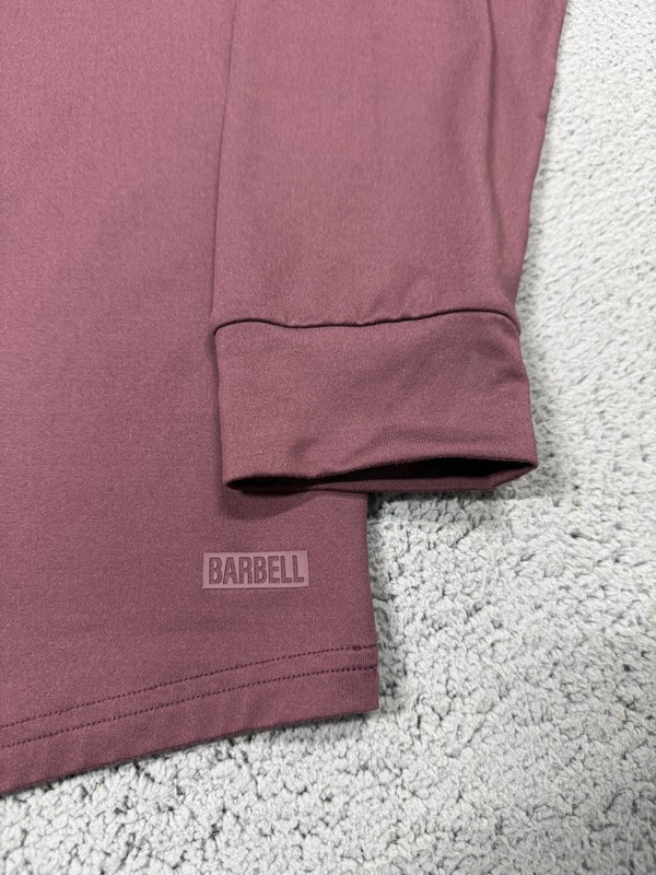 Barbell Shirt Mens XL Purple Long Sleeve Henley Raglan Athletic Performance Top gallery