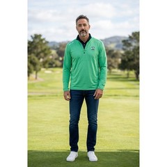 RLX Ralph Lauren Pebble Beach Golf Links Quarter Zip Green Mens Lg Marks on back