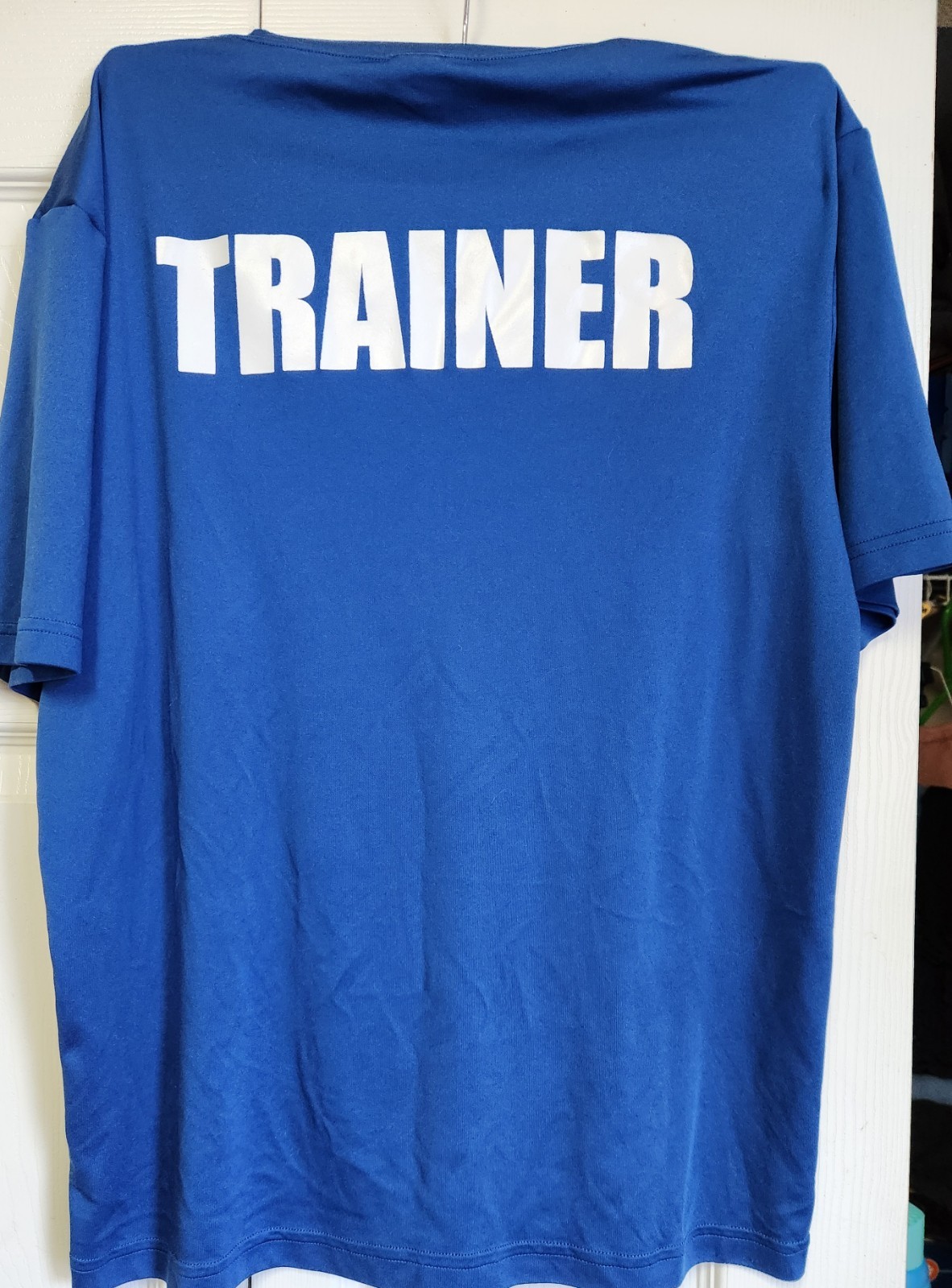 🔥Golds Gym Personal Trainer short sleeve T Shirt Mens Medium. Royal Blue. gallery