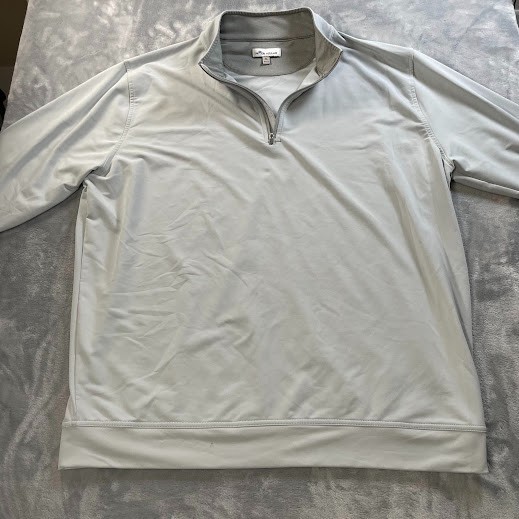 Peter Millar 1/4 Zip Pullover Mens XL Light Gray Perth Performance hoover gallery