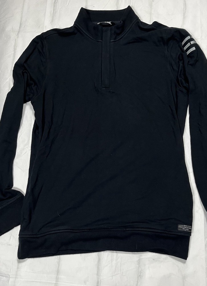 Preowned Black Long Sleeve Travis Mathew Newport 1/4 Zipper ER Logo Pullover
