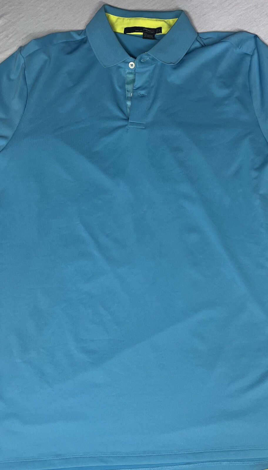 RLX Ralph Lauren Polo Shirt Blue Short Sleeve Golf Activewear Men's LG gallery