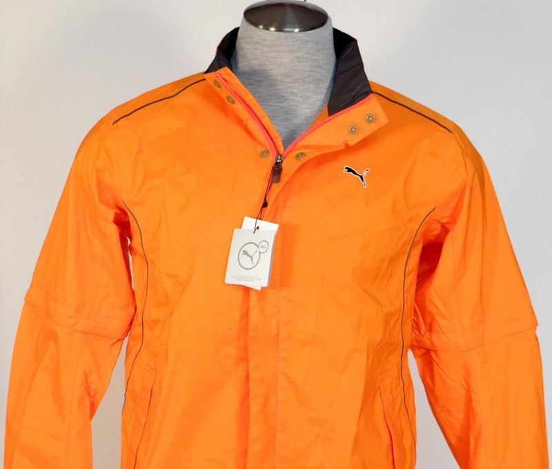 Puma Storm Cell Pro Orange Convertible Golf Jacket & Carry Bag Men's NWT gallery
