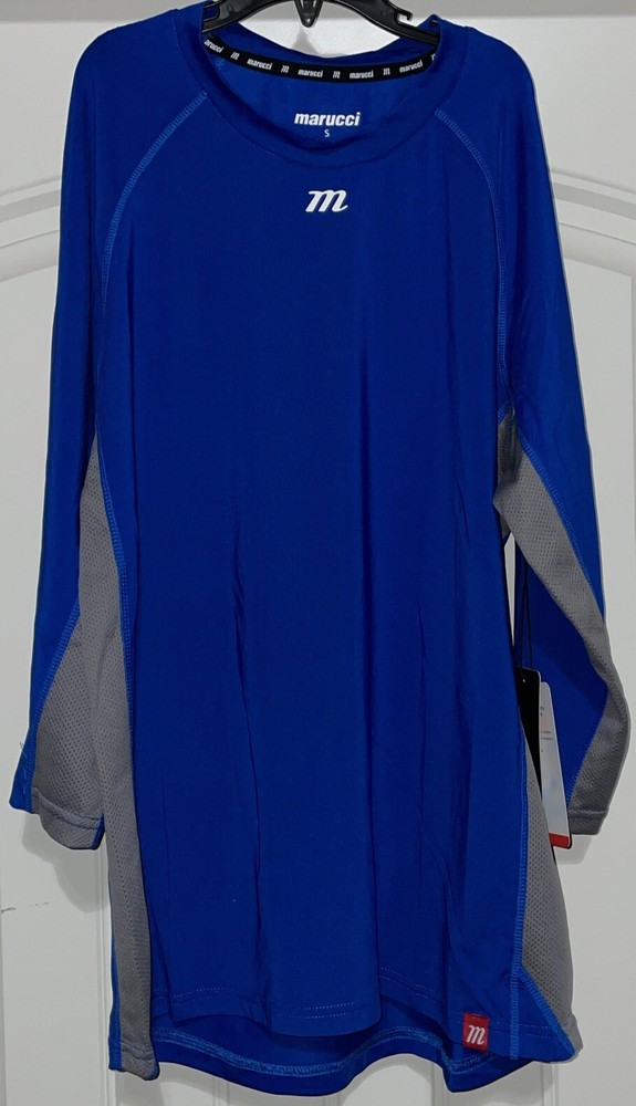 Marucci 3/4 Sleeve Performance Base Layer Shirt Men's Size Small Royal Blue