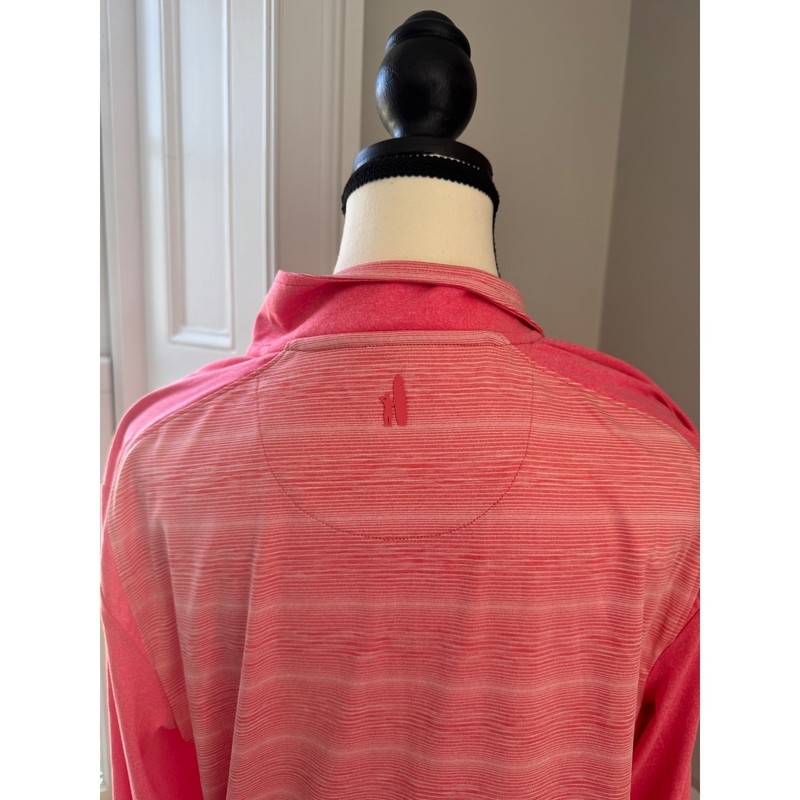 Johnnie-O Bert 1/4 Zip Pullover Pink Taffy Stripe Golf Performance S gallery
