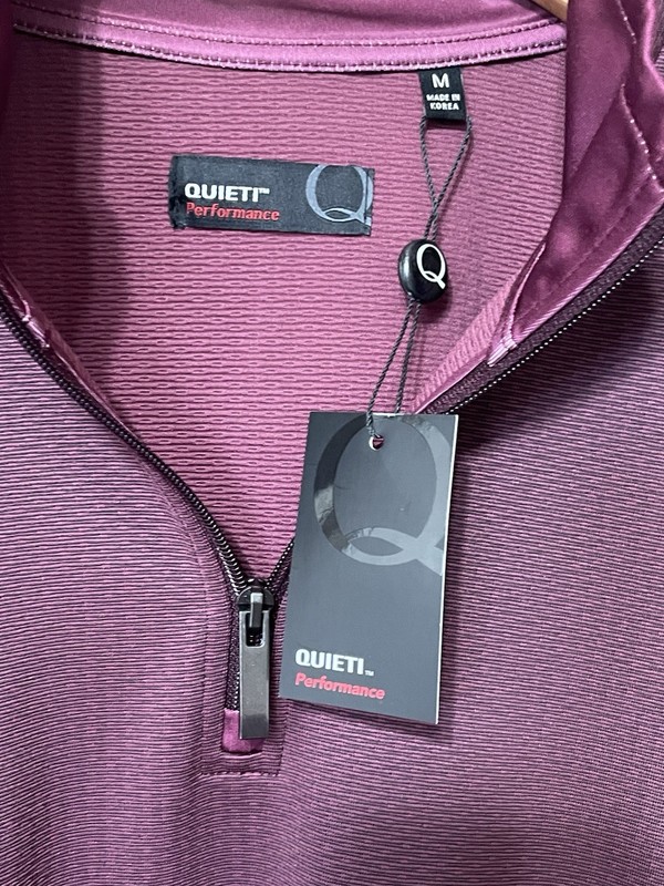 NEW QUIETI Performance 1/4 Zip Pullover Maroon Textured Jacket Mens Sz M Preppy gallery