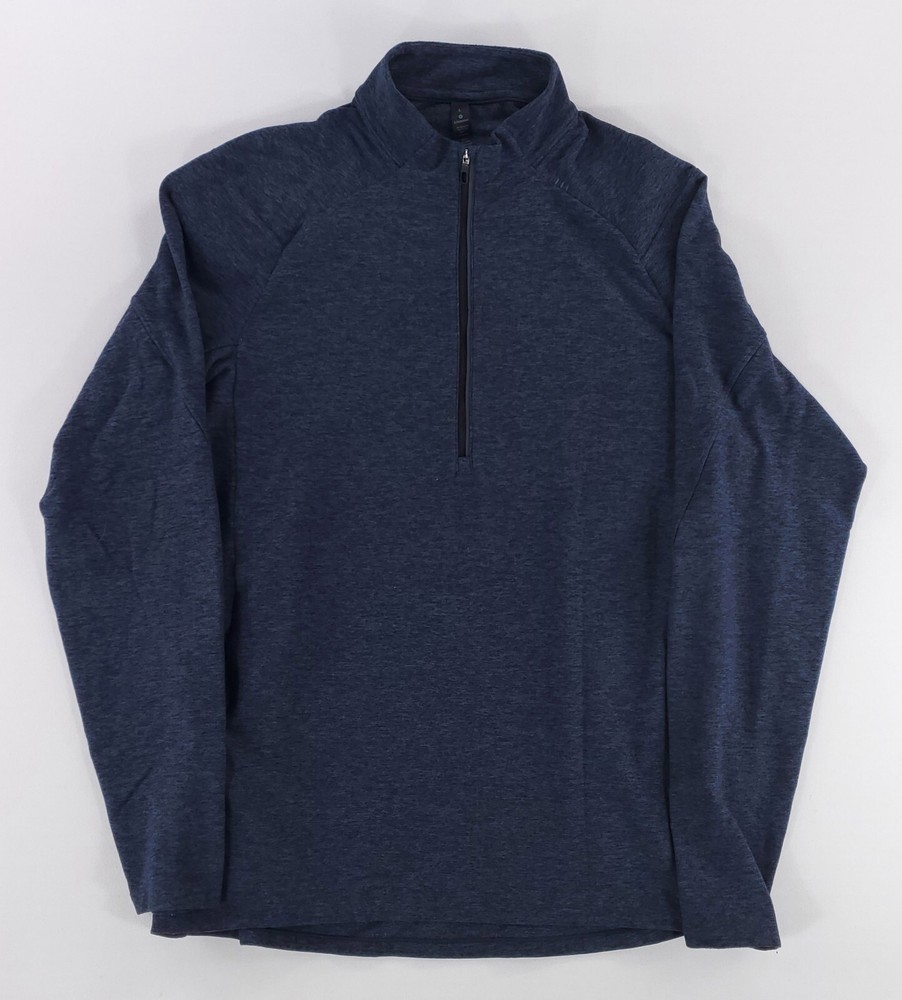 Lululemon Surge Warm 1/2 Zip 1/4 Zip Pullover Banded Collar Blue Mens L