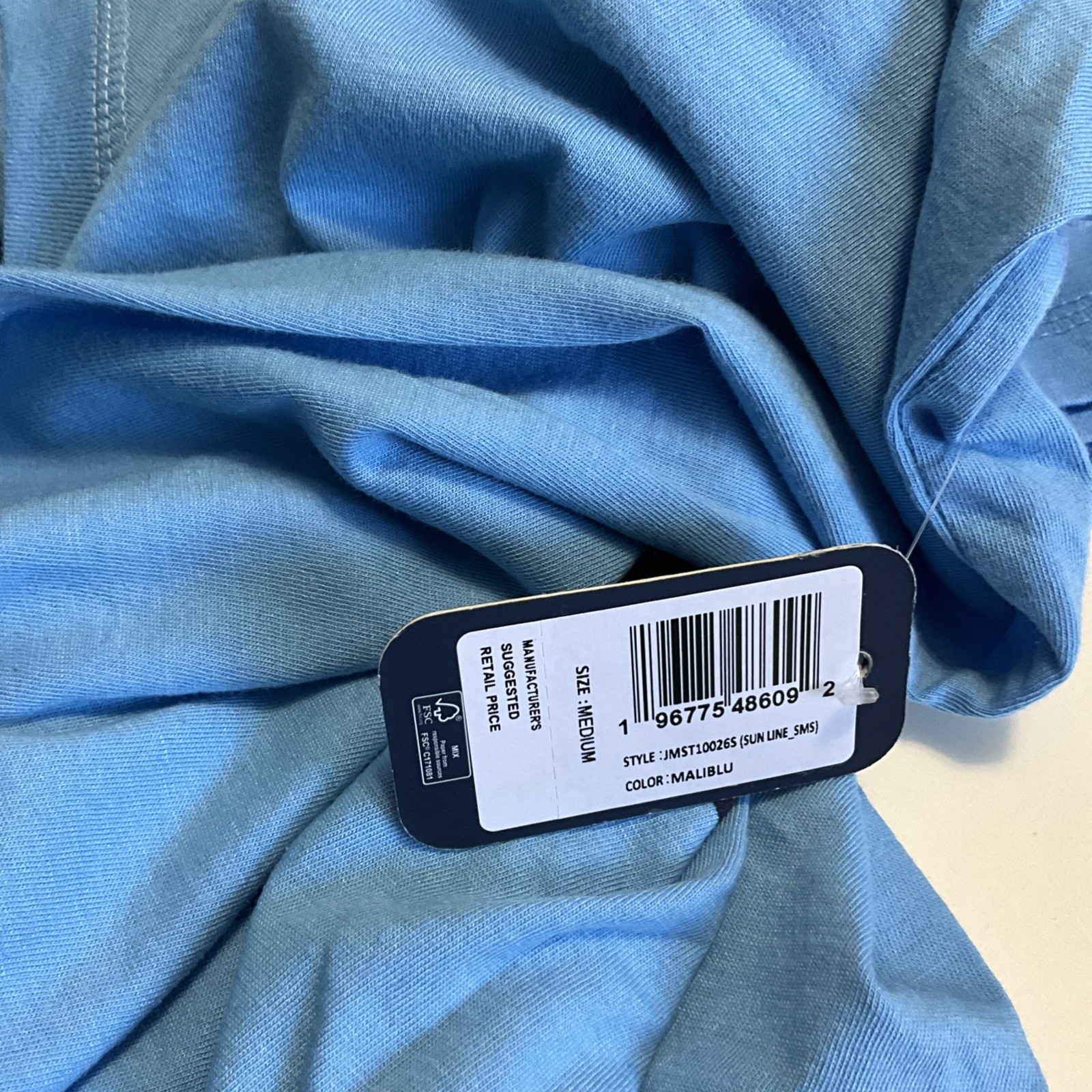 JOHNNIE-O MEN’S Sun Line Short-Sleeve Pocket T-Shirt MEDIUM MALIBU BLUE NEW gallery