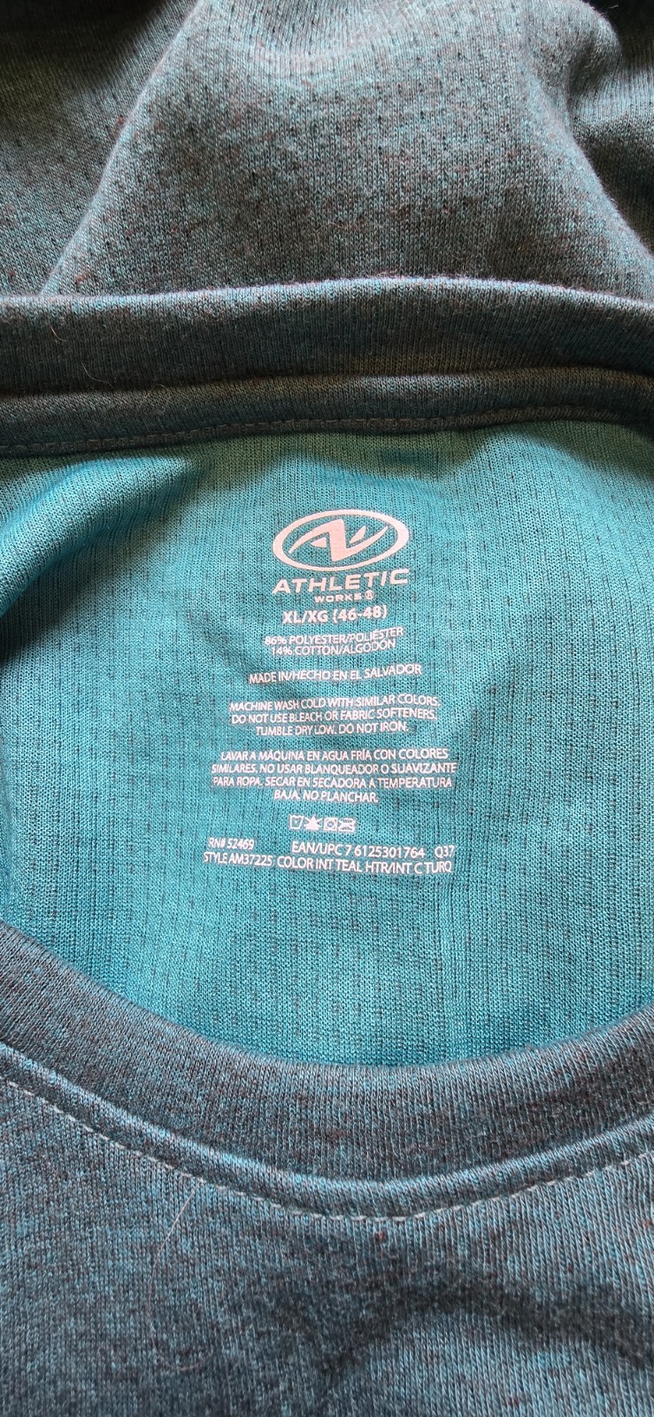 Athletic Works DriWorks Moisture Wicking Crew Neck Long Sleeve Teal Mens XL gallery