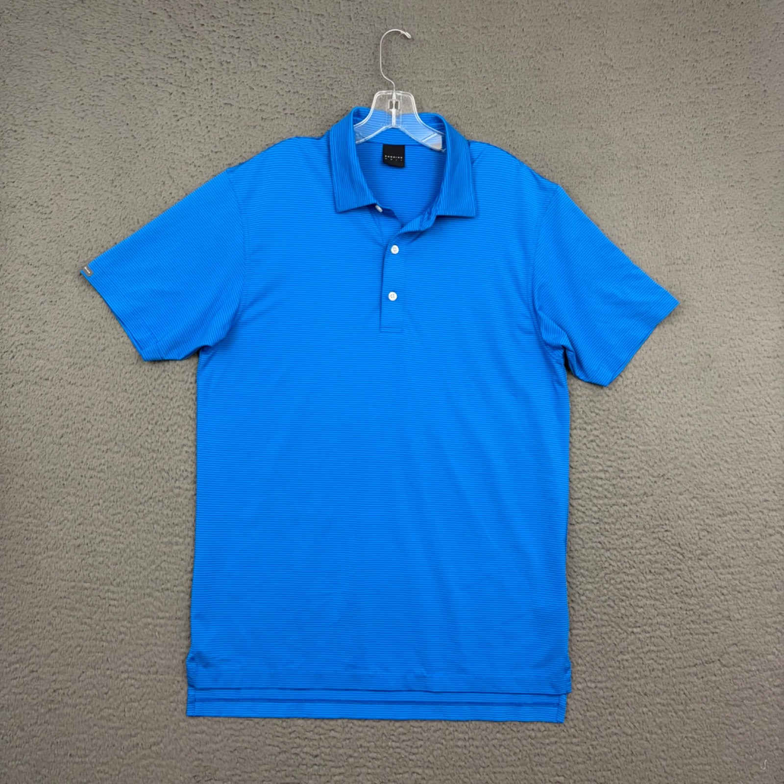 Dunning Golf Polo Shirt Mens Medium Blue Striped Stretch Performance Everyday gallery