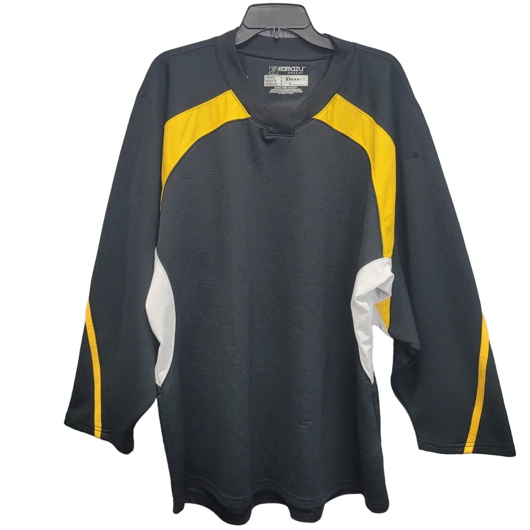 Kamazu Mens Large 100% Polyester Long Sleeve Crew Neck Pullover Hockey Jersey gallery