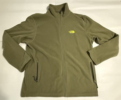 The North Face Men’s Full Zip Long Sleeve Fleece Pullover Sweater Green Size L