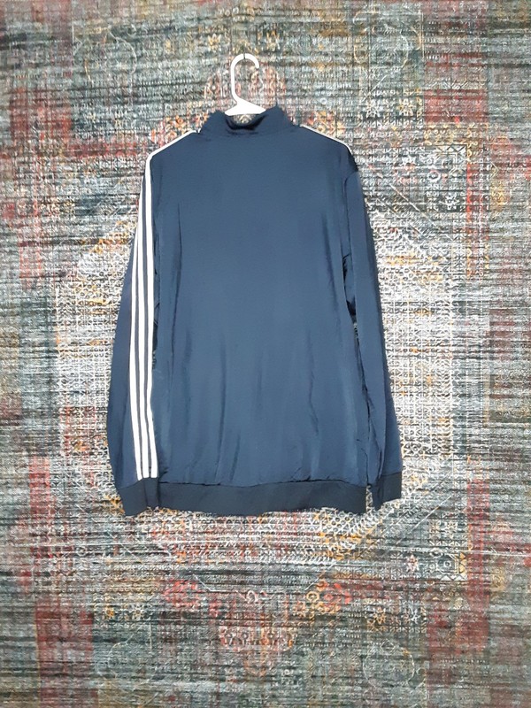 adidas mens navy white striped Essentials track jacket XL h46100 gallery