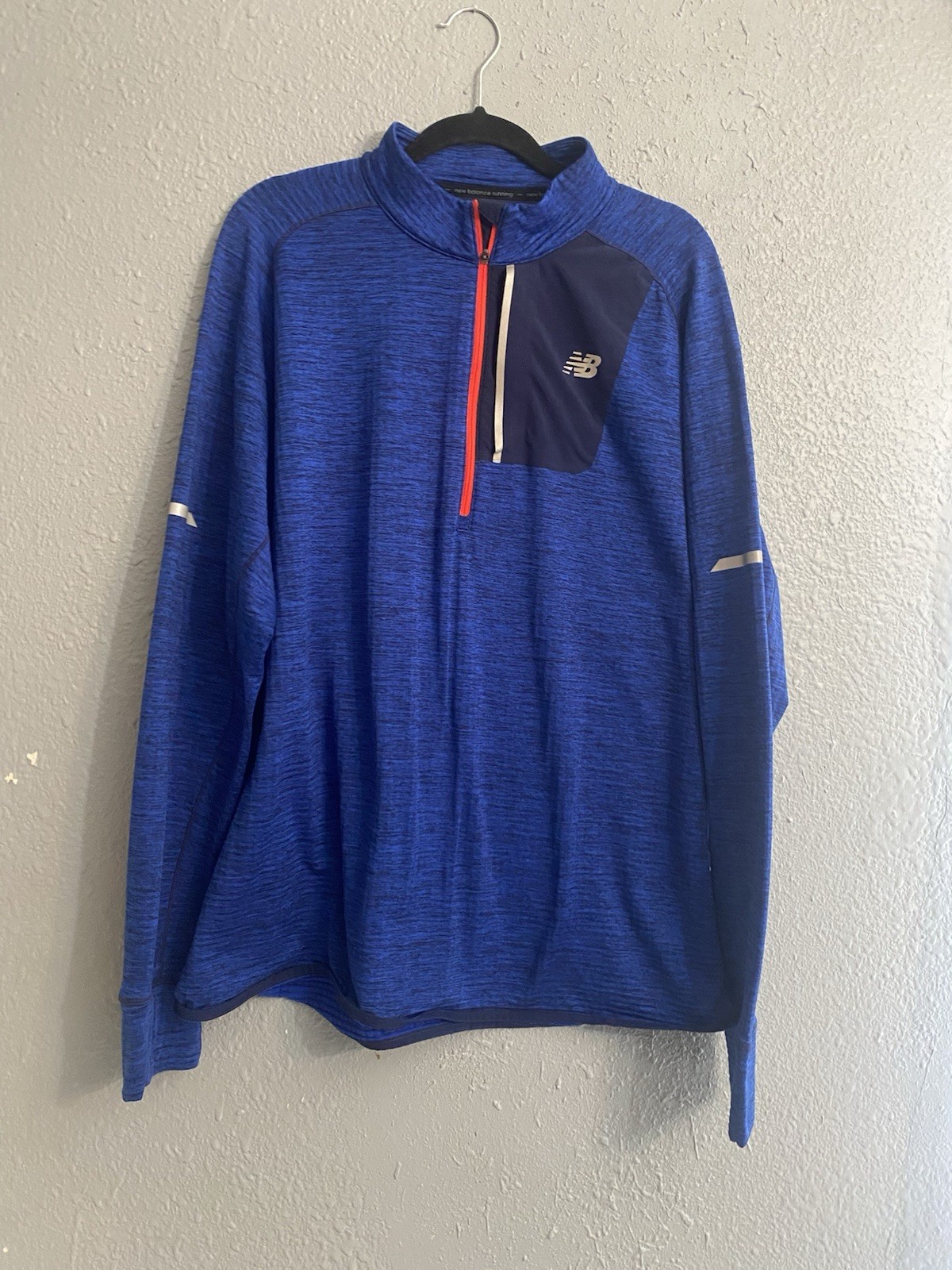NEW BALANCE MEN'S PERFORMANCE MARATHON HALF ZIP TOP BLUE GYM FITNESS WALKING gallery