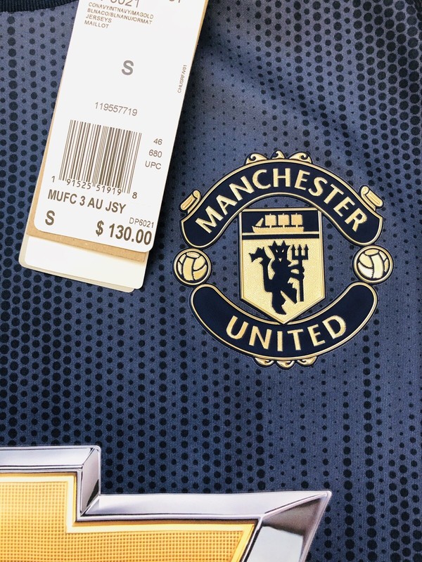 Adidas Manchester United Shirt Mens Size Small Blue Soccer Futbol Jersey gallery