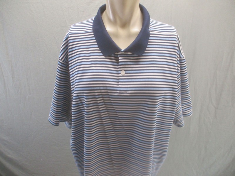 Nike Size XL Mens Multicolor Striped Collared Buttons Short Sleeve Logo Polo 896 gallery