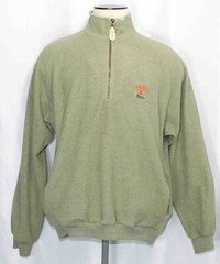 Straight Down Green 1/4 Zip Pullover Shirt Jacket Mens Size Medium Embroidered
