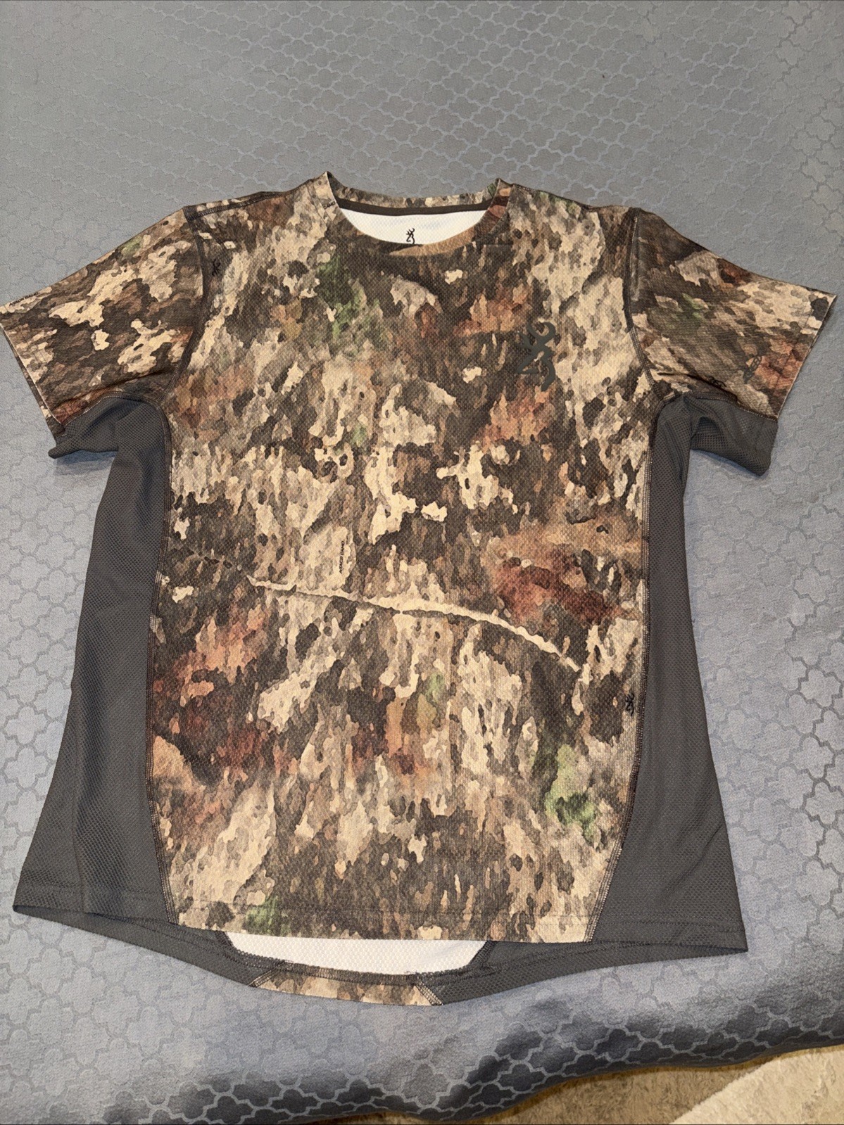 Browning Brown Camo Loose Fit Quick Dry Mesh T Shirt Mens Sz L gallery