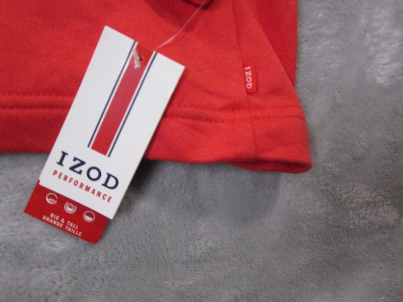 IZOD Performance Pullover Mens LT Red 1/4 Zip Mock Neck Shirt Top Big & Tall gallery