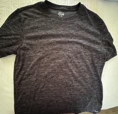 BCG Running Men’s XL Black/Gray Heathered Crew Neck Tee Polyester Breathable