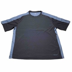 Brooks Mens XL Athletic Activewear Workout Short Sleeve Shirt Black Blue Logo