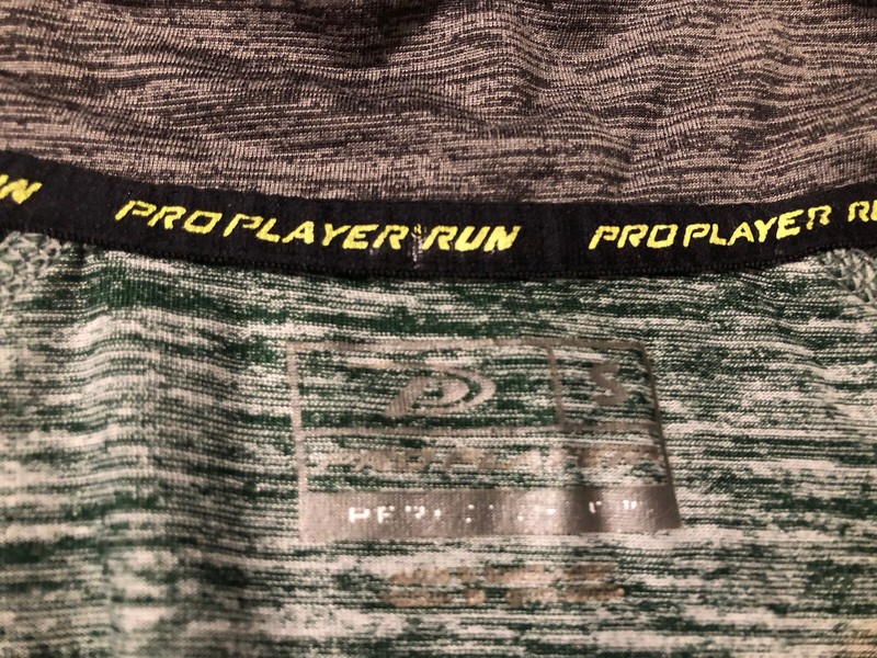 Pro Player Run Perform-Dri Long Sleeve Half Zip Shirt Green Gray Small gallery