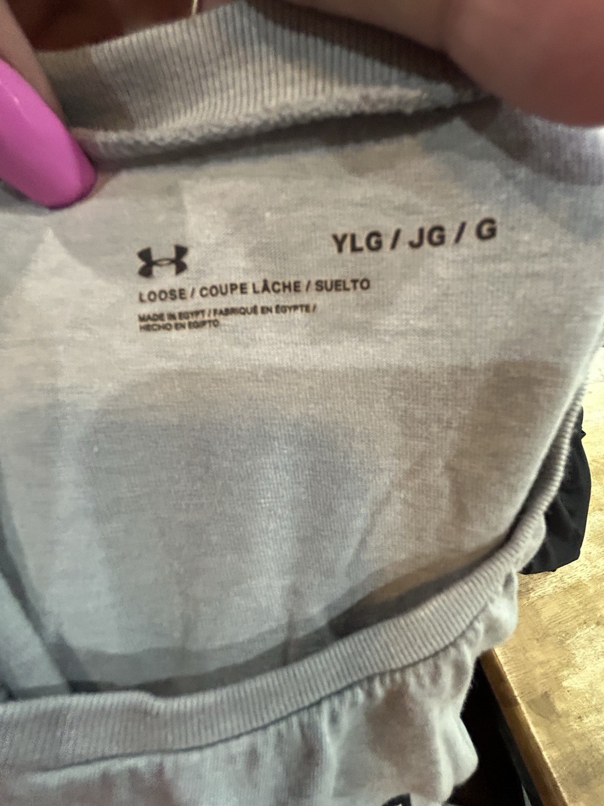 Gray Under Armour T-Shirt Use Large Loose Grey With Orange Symbol gallery