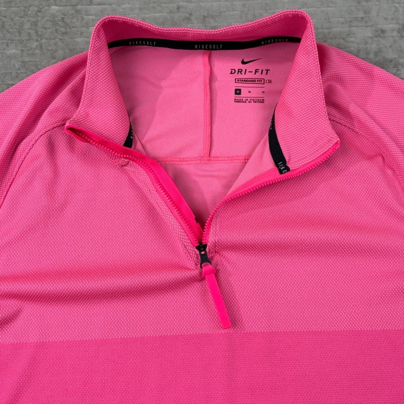 Nike Golf Dri-FIT 1/4 Zip Pullover Pink Mens Medium CU9828-639 Long Sleeve Top gallery