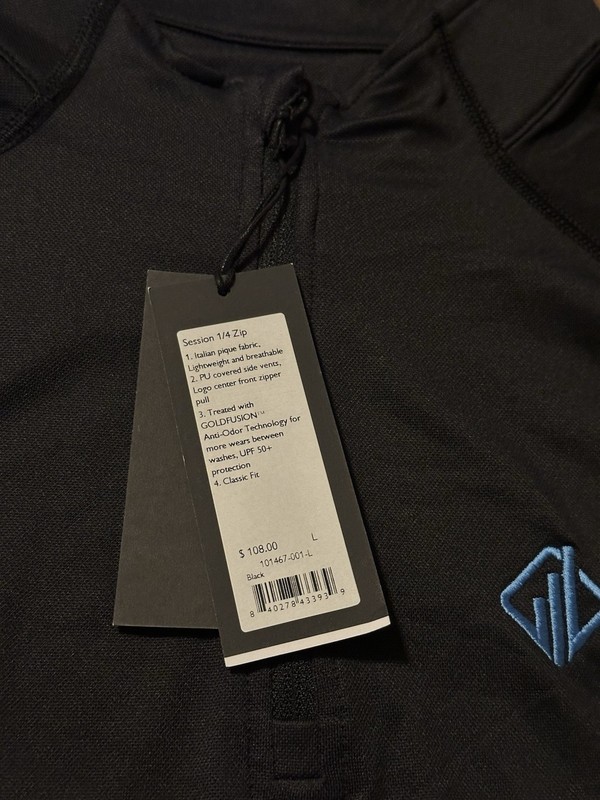 Rhone Session Men's L 1/4 Zip Pullover Italian Pique Rhondonite Black NWT $108 gallery