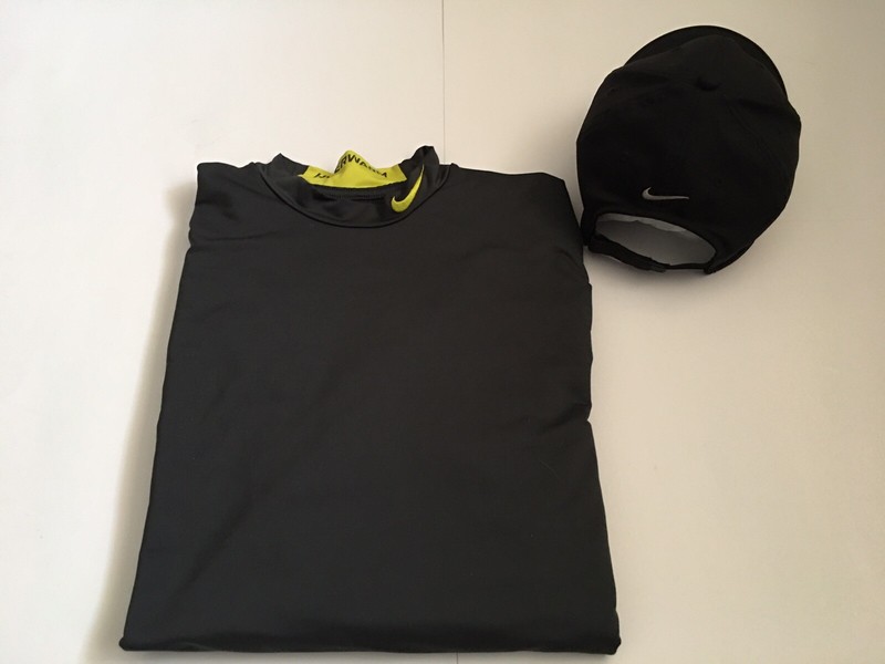 Mens Nike Lot Pro Combat Pullover Hyperwarm Dri Fit Gray/Neon Ylw Sz M & Hat gallery