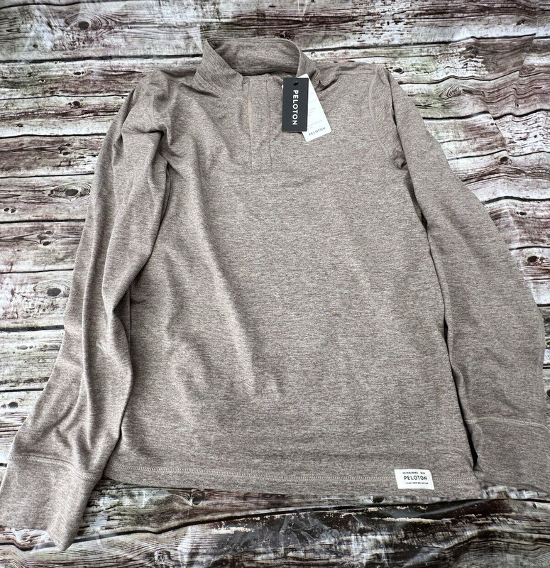 Peloton Dreamblend Snap Placket Pullover Loungewear Taupe Grey Men's Size Medium gallery