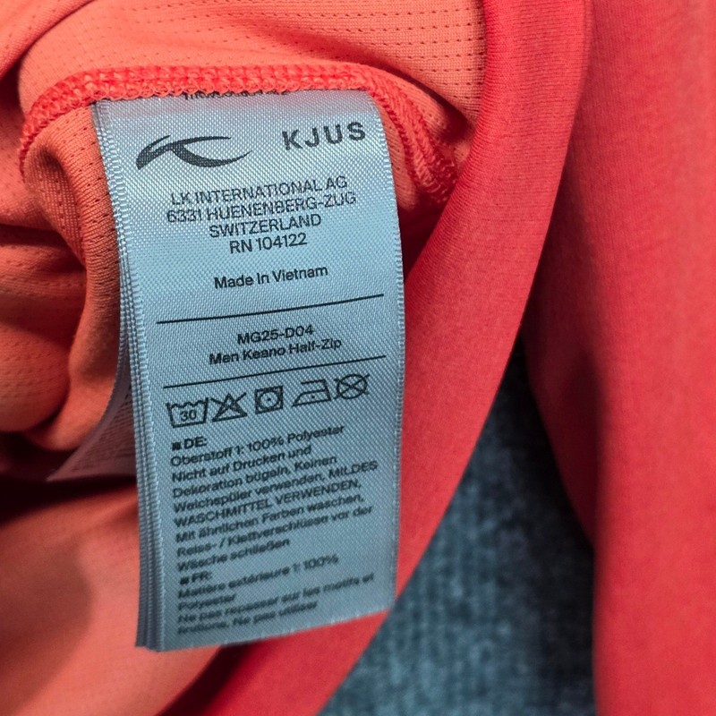 KJUS Men's Red Half Zip Pullover Long Sleeve Golf Athletic Shirt Size M gallery