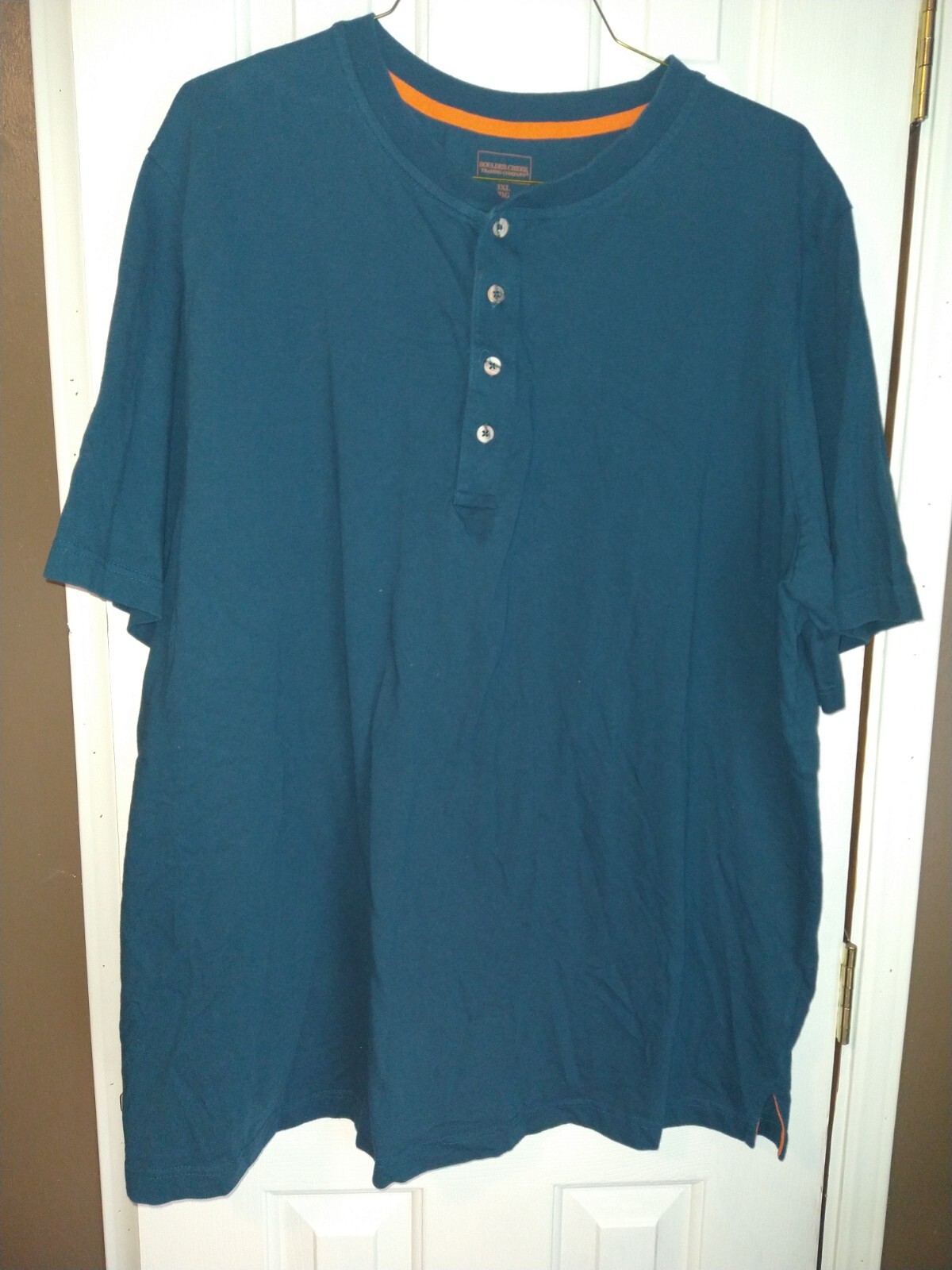 Men's Boulder Creek Blue Short Sleeve Shirt Size 3XL Heavy Weight gallery