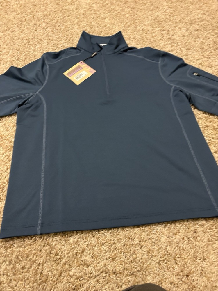 Forrester's Men's Performance Outerwear 1/2 Zip Pullover Navy/White, Size M