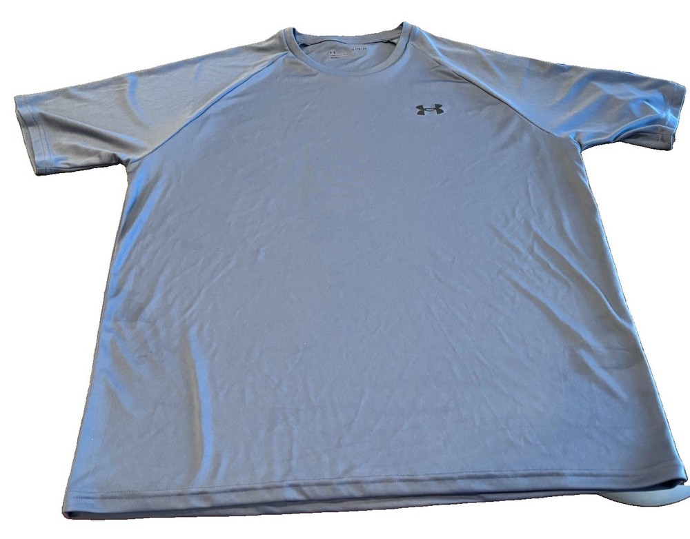Under Armour Men's Loose Fit Solid Gray Crew Neck Logo Breathable Tee Size XL