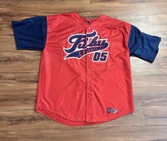 FUBU Champions Collection Baggy Baseball Jersey Vintage 1990s Red Men 3XL