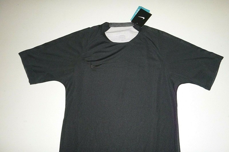 nike mens dri-fit Football fitted crew neck mesh knit soccer t-shirt -Sm -black gallery