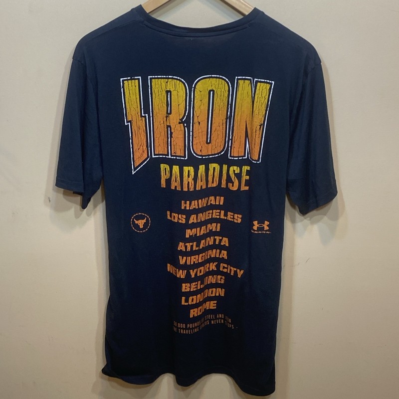 Under Armour Gym Shirt Mens XL HeatGear The Rock Shirt Black Graphic Bull A28 gallery