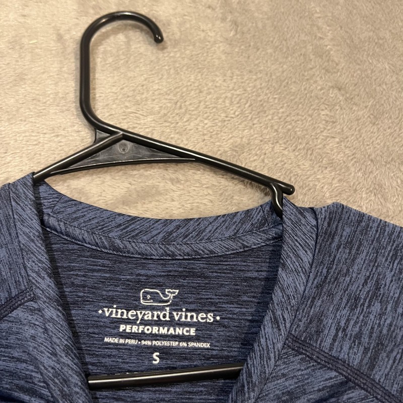 Vineyard Vines Shirt Mens Small Blue Performance Long Sleeve Whale Logo Outdoors gallery