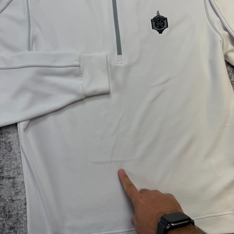 FootJoy Sweater Mens Medium White 1/4 Zip Golf Performance Sweatshirt Pullover gallery