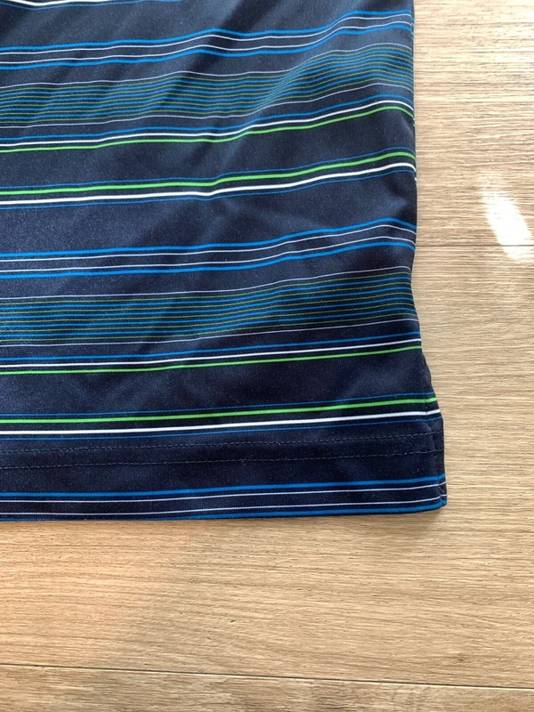 Ben Hogan Performance Striped Mens Golf Polo Shirt Peacoat Blue MEDIUM gallery