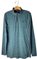 Spyder Shirt Men Medium Green Quarter Zip Performance Pullover Active Athleisure