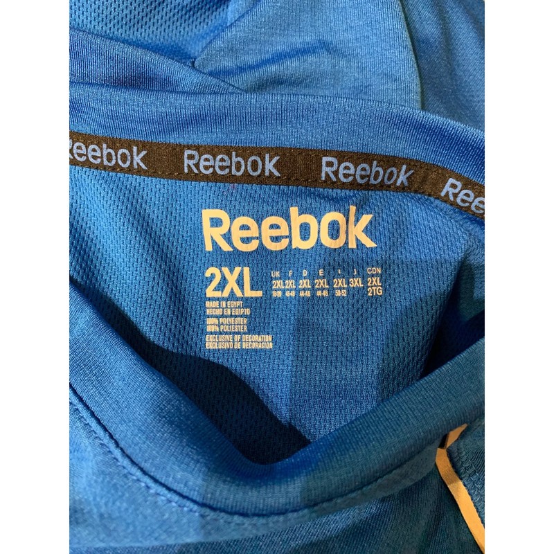 Reebok 2XL Mens Short Sleeve 100% Polyester Crew Neck Royal Blue Athletic Tee gallery