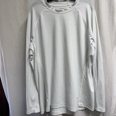 Lands End Performance Shirt Mens XL 46-48 White Long Sleeve Stretch Top Athlete