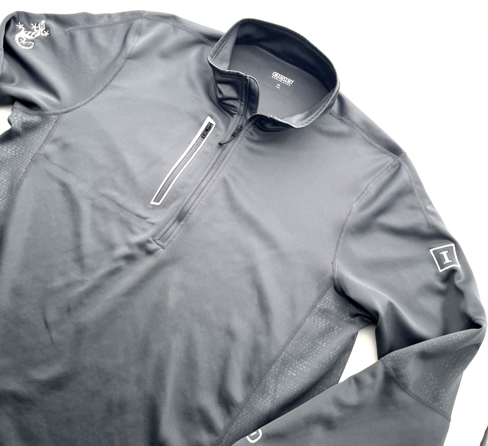 Ogio Endurance Men's XL 1/4 Zip Performance Pullover Gray Gecko Embroidered gallery