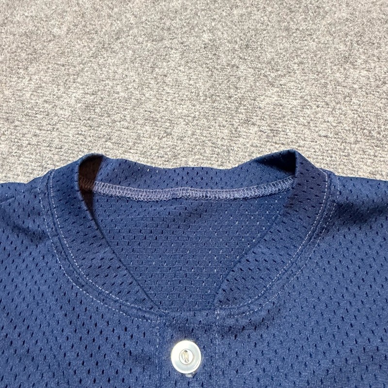 Victory Jersey Mens Extra Large Blue Henley Breathable Short Sleeve Baseball gallery