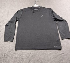 HEAD Hypertek Shirt Mens Medium Gray Long Sleeve Performance Training Gym Top
